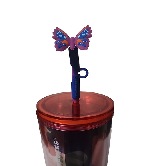 Starbucks 2024 Summer Butterfly Silicone Straw Topper Venti Cold Cup - Picture 7 of 9
